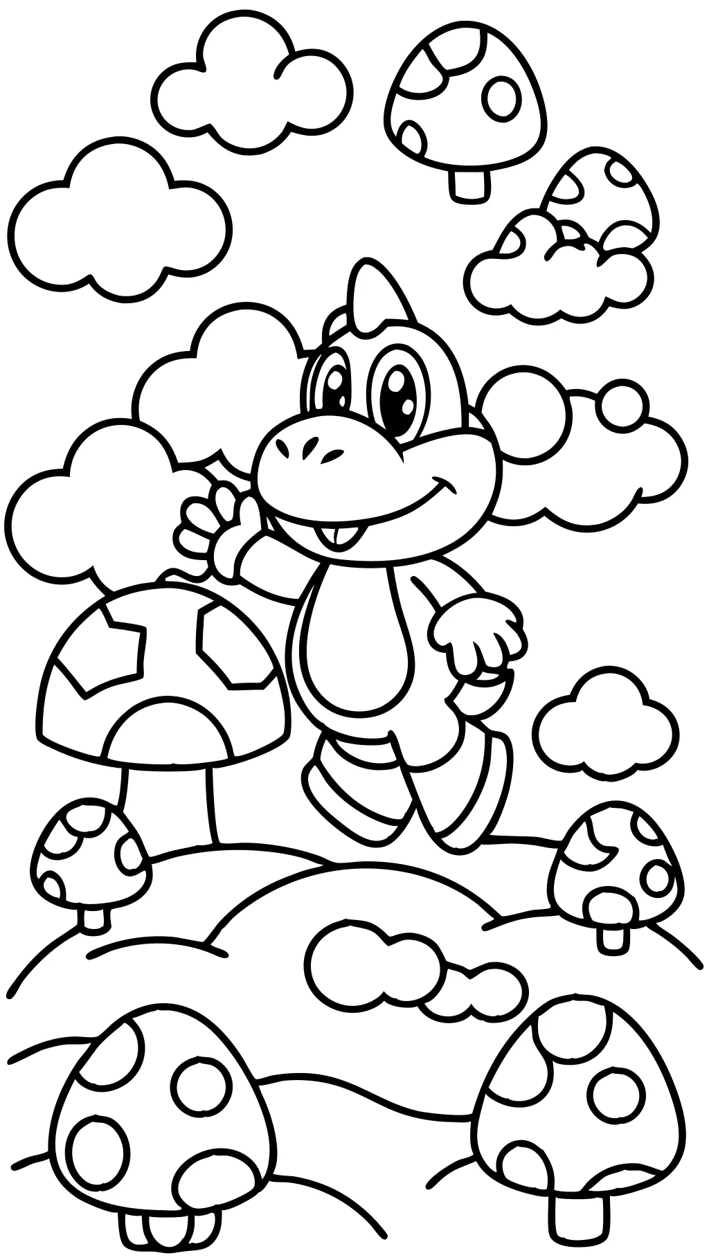 coloriage super mario yoshi